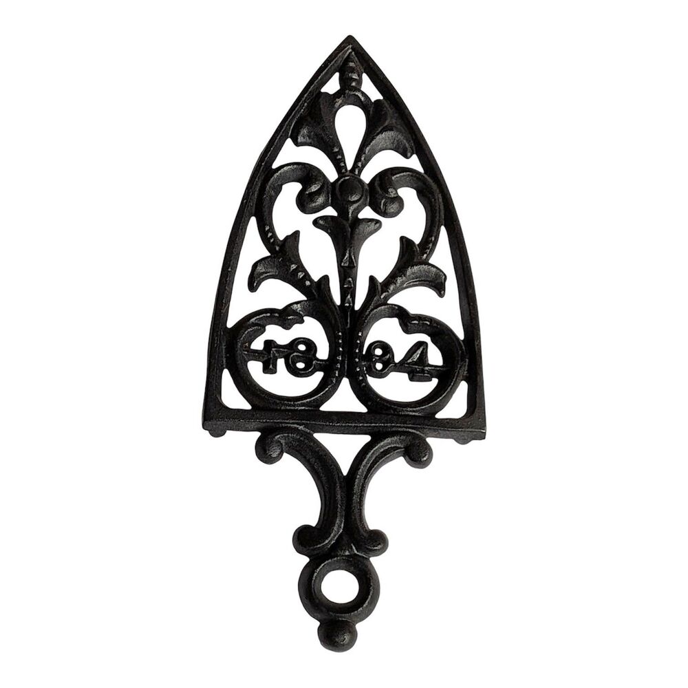 Vintage Wilton Cast Iron 1894 Trivet Ornate Cathedral Spade Footed Pot Rest